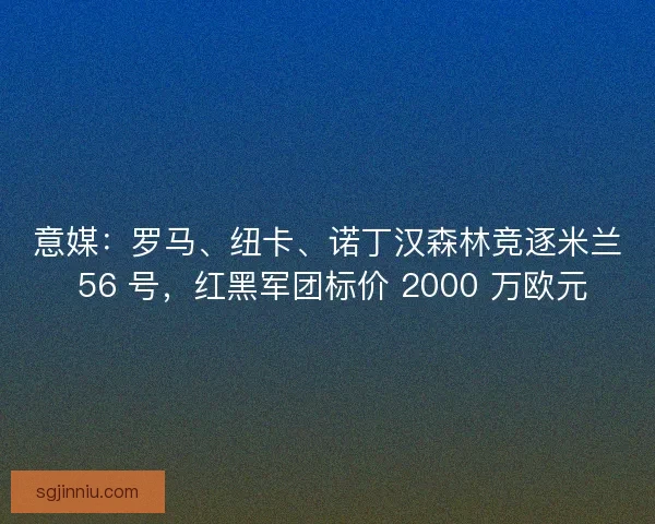 意媒：罗马、纽卡、诺丁汉森林竞逐米兰 56 号，红黑军团标价 2000 万欧元